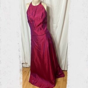 Gunne Sax 2000s Y2K pink purple duo iridescent chrome pink prom dress set size 2